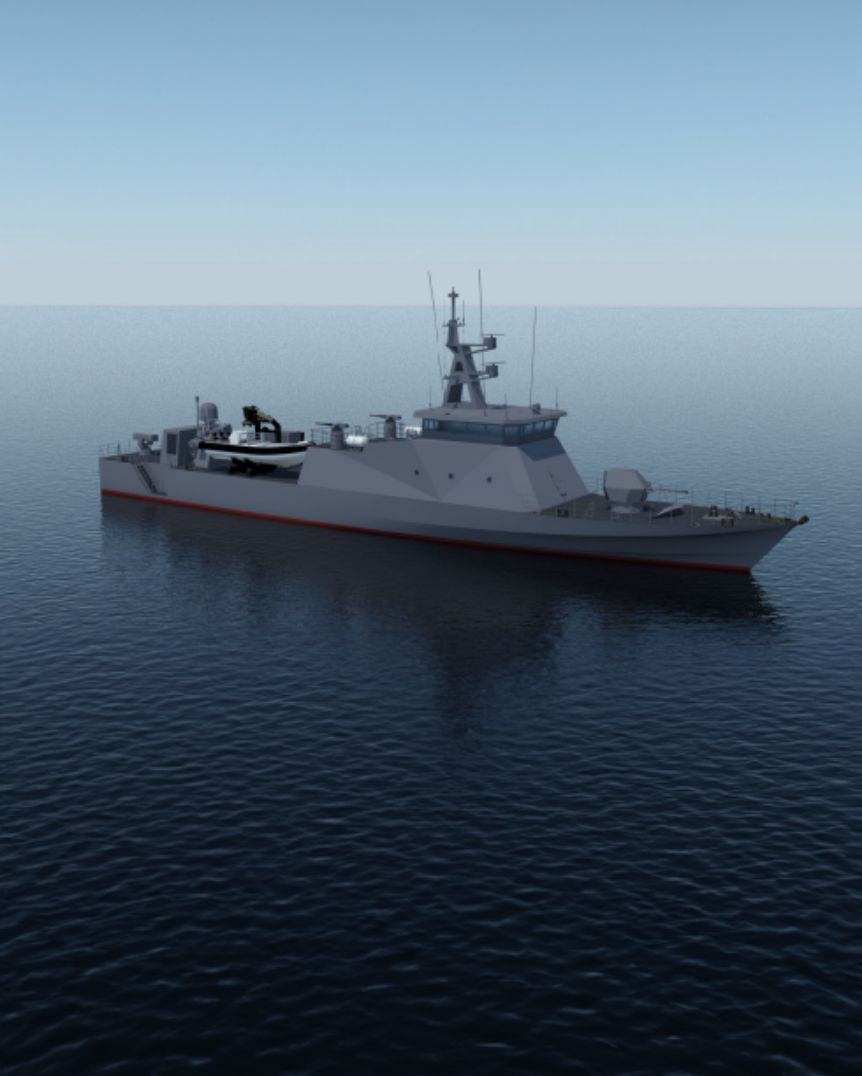 Photo du navire combattante FS46 en mer